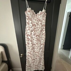 House of CB Strapless White Lace Dress